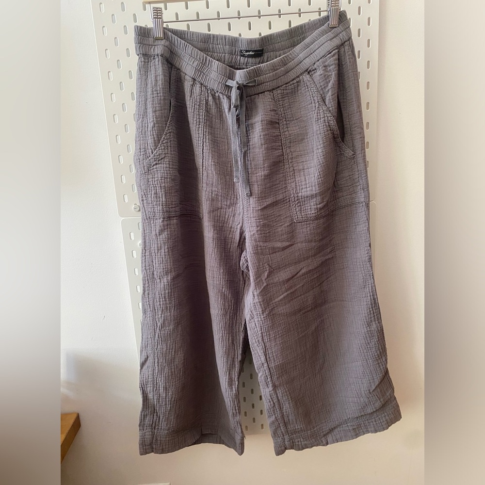 Gray Waffle Gauze Cotton Lounge Pants Supplies Brand